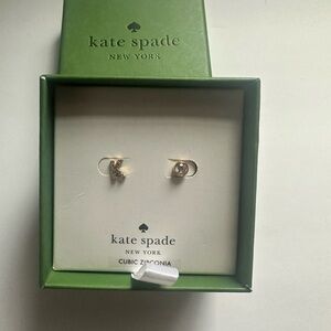 Kate Spade Gold 'K' Earrings with Cubic Zirconia